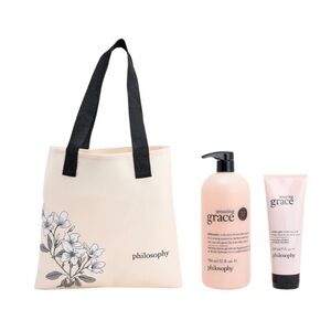 Philosophy Amazing Grace Skincare Duo with Floral Tote, New